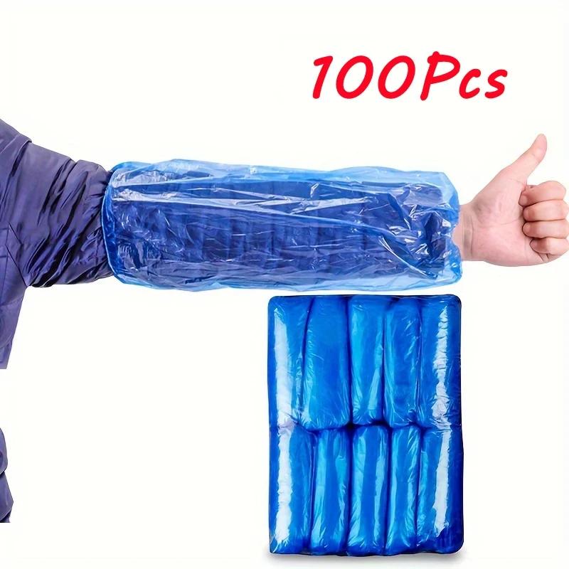 100Pcs/200Pcs Disposable Plastic PE Sleeve Sleeves Waterproof And Oil-Proof Enlarged And Thickened With Elastic Sleeves