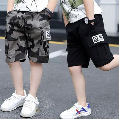 Summer Children Boys Shorts Solid Color Sports Pants Loose Shorts