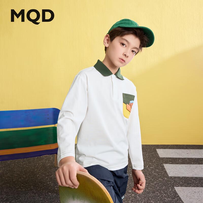

MQD Boys College Style Color-block Long-sleeve Polo Shirt 130cm