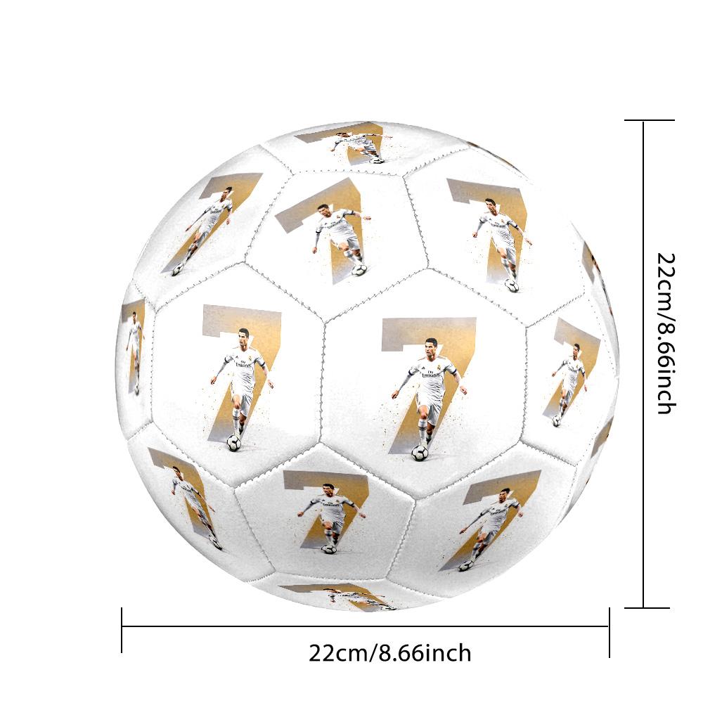 Ronaldo's Skyward Leap Soccer Ball Size 5 Football Machine-Stitched Indoor/Outdoor Universal Football Sports Enthusiast Gifts