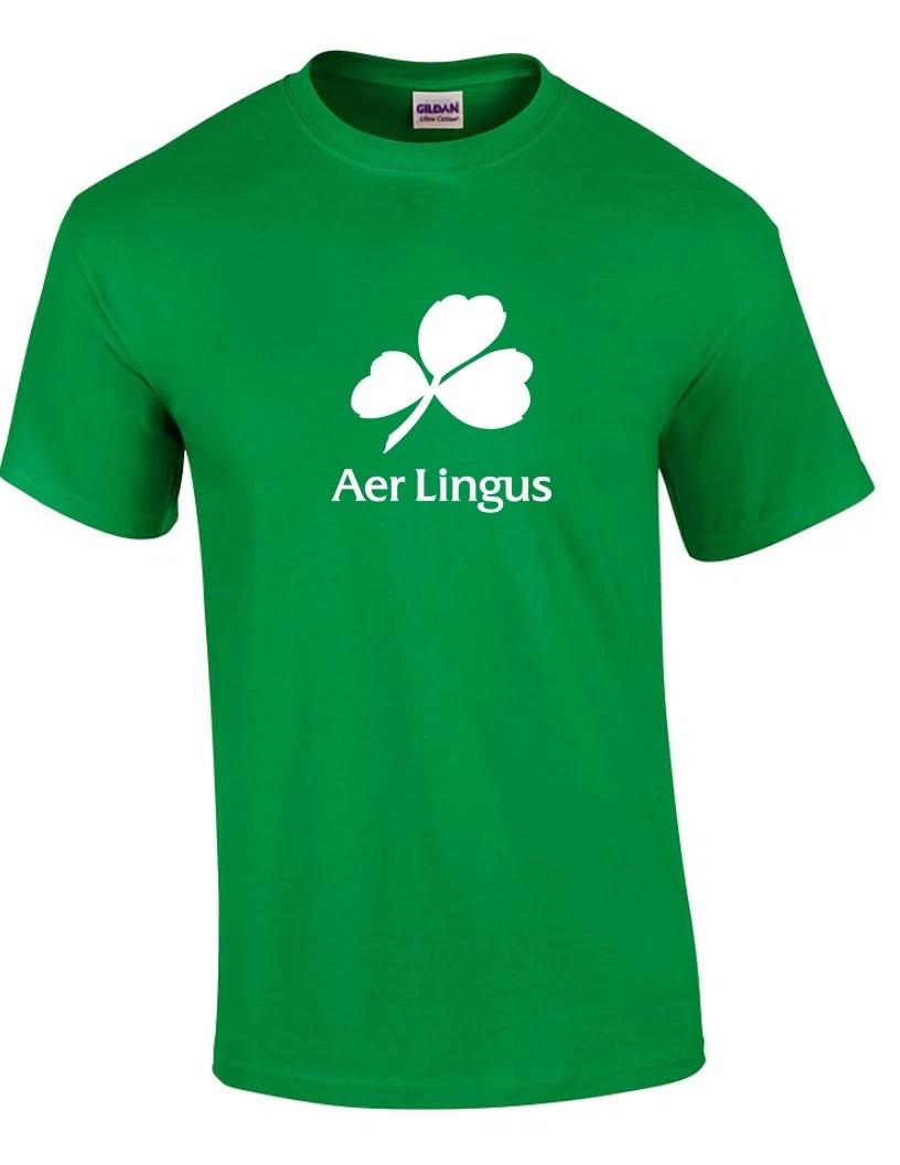 Aer Lingus New Irish Airline Aerlingus White Green Cotton T-Shirt L