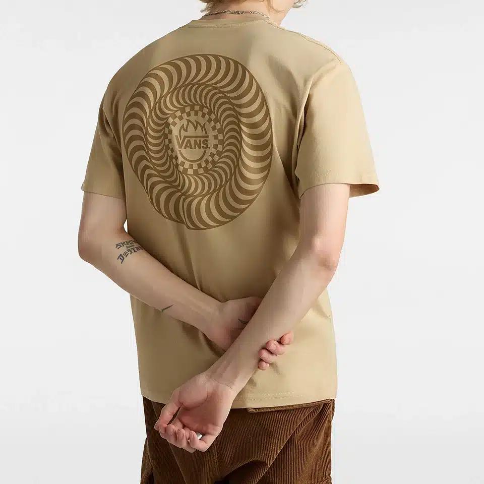 Vans X Spitfire Logo Print Casual Crew Neck Short Sleeve T-Shirt Unisex Tops Brown VN000GEB4MG
