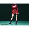 TOYBARJAPAN 1/6 Scale Action Figure Accessory Set Beautiful Sexy Woman Office Lady OL Long Sleeve High Neck Dress Gun Holster Hanger Red Chest Opening