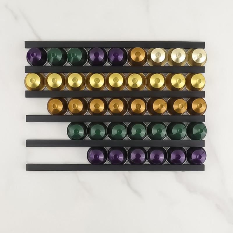 10Pcs Wall Mounted Espresso Holder Large Capacity Coffee Pods Organizer Space Saving PVC Storage Rack for Kitchen