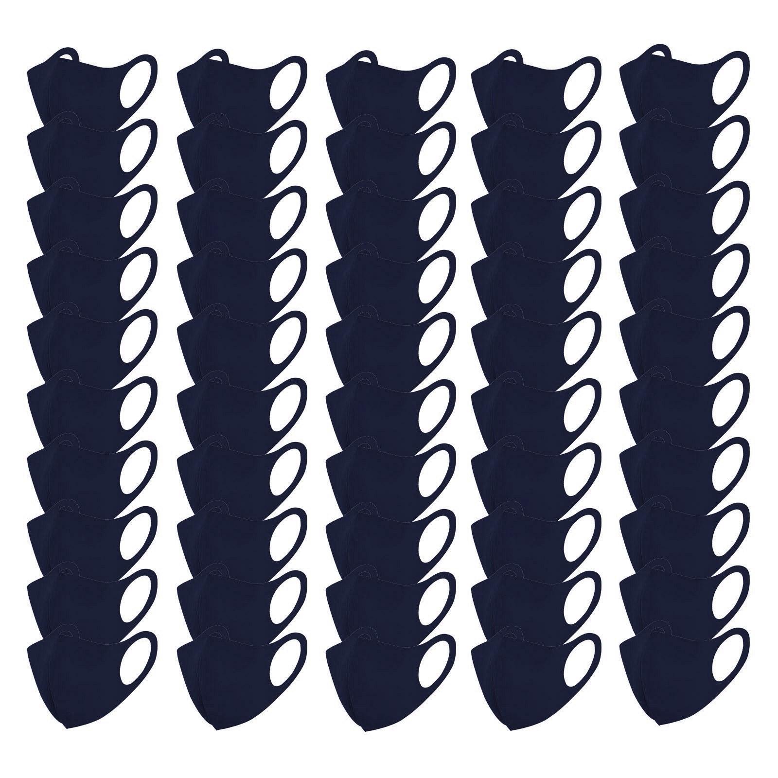 

50 шт. Многоразовая моющаяся очищающая маска для лица для взрослых с угольным фильтром темно-синий