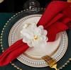 1pcs Flower Napkin Rings Red Rose Towel Buckle for Wedding Party Valentines Day Home Table Decoration Birthday Napkin Holder