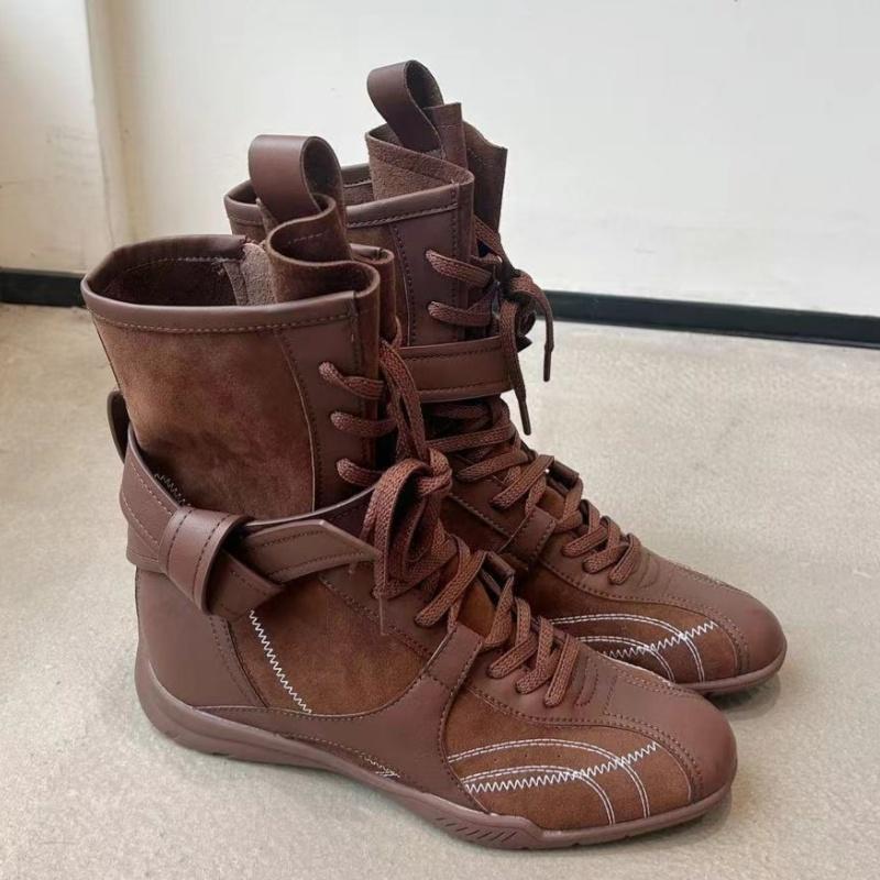 

Модные Ретро Боксерские Ботинки на Шнуровке Женские Дизайнерские Модные Подходящие на Каждый День Ботильоны до Щиколотки Рувнай на Массивном Каблуке Спортивные Рыцарские Ботинки Женские 36 коричневый