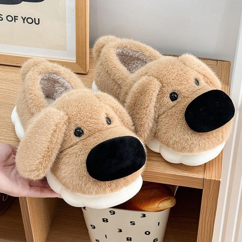 Fashion Winter Warm Cotton Slippers Women Men Platform Shoes Soft Fluffy Plush Thick Sole Slippers Couples Indoor Home Non-slip Slippers