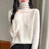 Women Sweater 100% Wool MODERN NEW SAGA Turtleneck Knit Pullover Thick Winter Jumpers Female Knit Tops