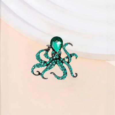 Nautical Octopus Brooch: Elegant European & American Design, Unisex Accessory, Perfect for Any Outfit.