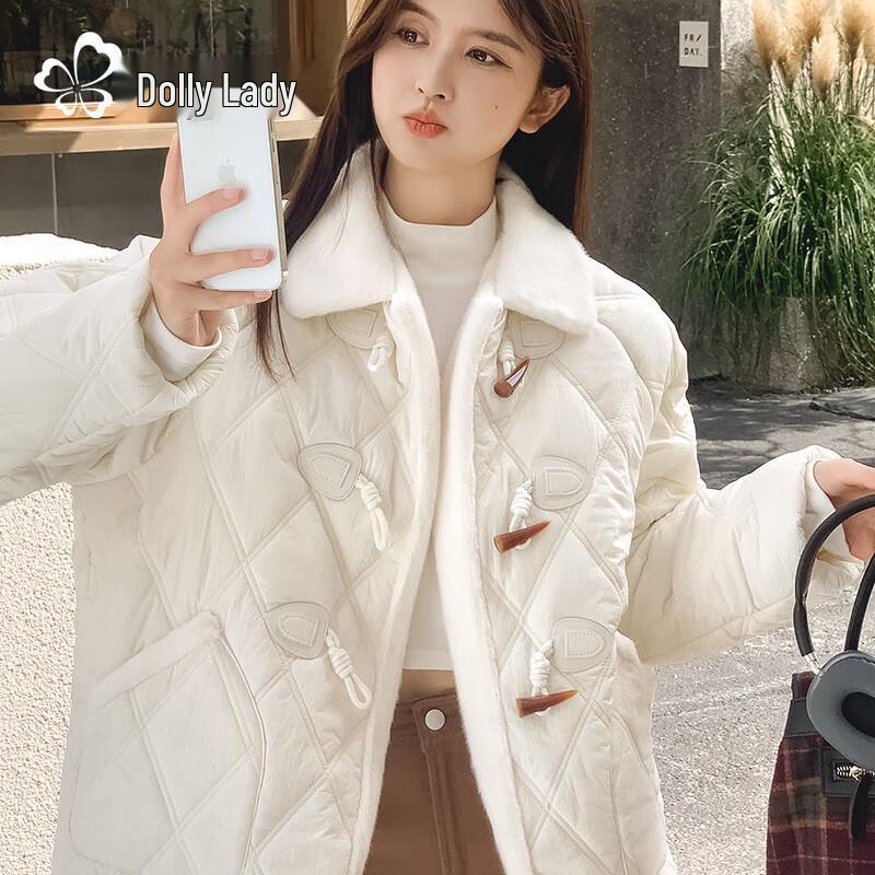 Dámská bavlněná bunda s plyšovou podšívkou a zapínáním na knoflíky s olivkami