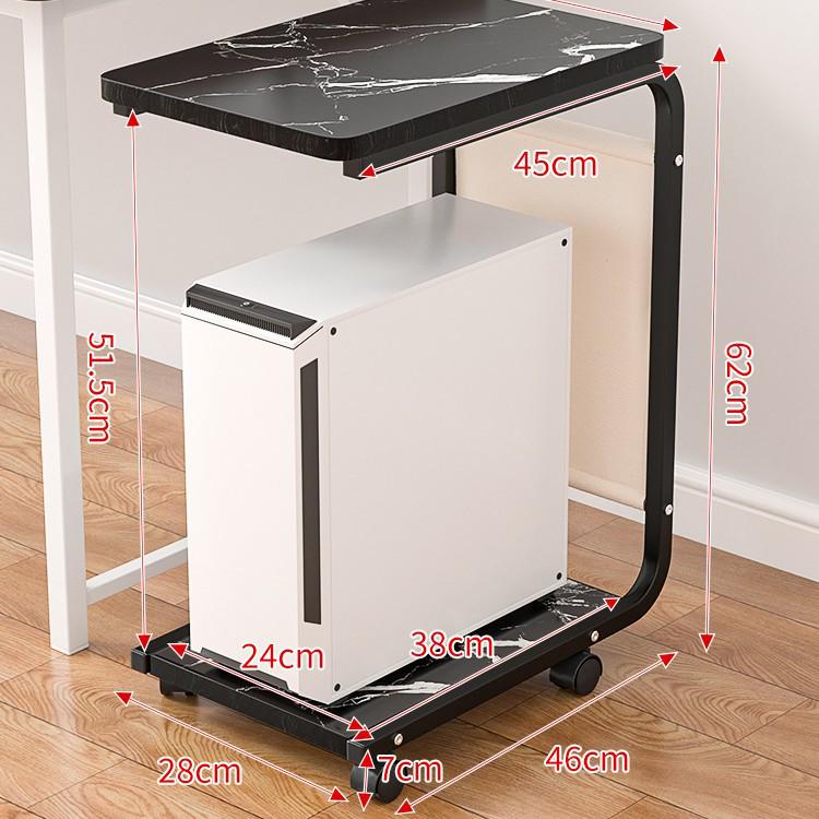 Rolling Desktop Computer Stand with Storage and Printer Shelf