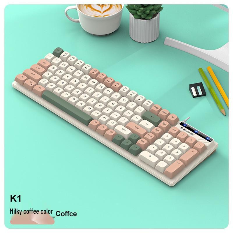 Viper KM100 Wired Keyboard & Mouse Set - Mechanical Feel, Color-Matched USB for Office, Computer, Notebook Use