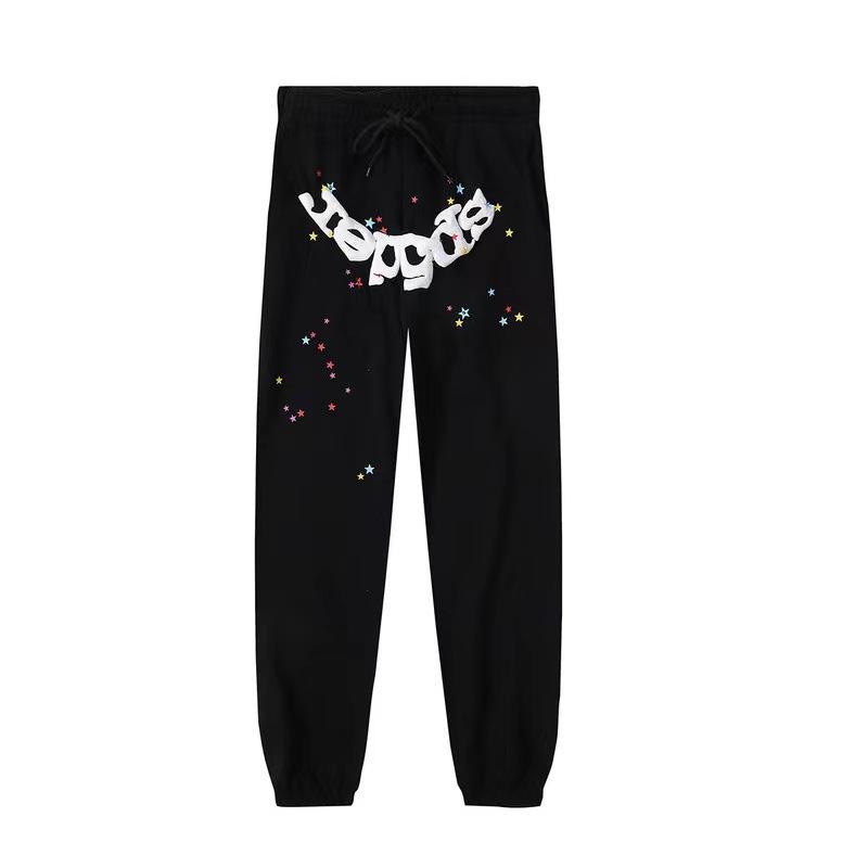 Unisex Loose Fit Two Piece Tracksuit Long Sleeve Hoodie Elastic Waist Sweatpants Spider Rhinestone Print Streetwear Matching Outfit Set