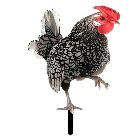 Realistic Acrylic Animal Yard Stake, 2D Flat Chicken Goose Bird Bunny Garden Sign for Pathway, Patio, Lawn Outdoor