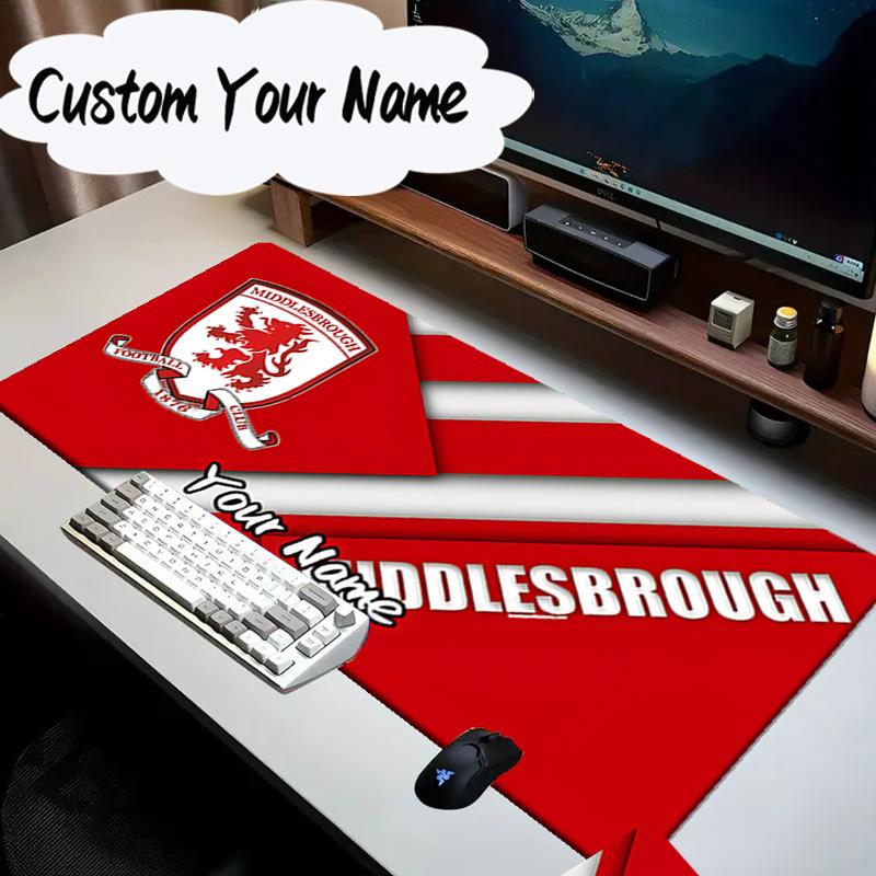 Custom Name Mouse pad Middlesbrough Football Club Crest Mouse Pad Desk Mat, Non-Slip Rubber Backer Pad For Computer Notebook Gaming Mouse Pad Gift