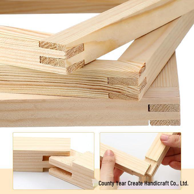 Set di Telaio da Ricamo in Legno e Barra Tesa - Telaio per Arte con Ago Stile Patchwork