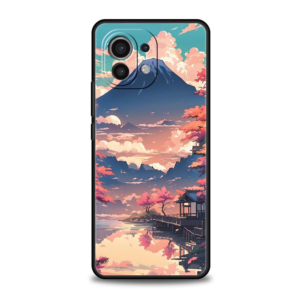 Japanese Anime Landscape Art Phone Case For Xiaomi 15 14 13 12 Lite 14T 13T 12T Pro Poco X7 X6 X5 X4 X3 NFC F7 F6 Pro Cover