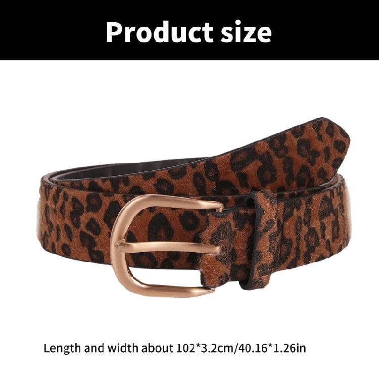 All Matching Leopard Print Belt for Women and Girl Horsehair Waist Belt for Blouses Dresses and Coats Simple Waiststrap