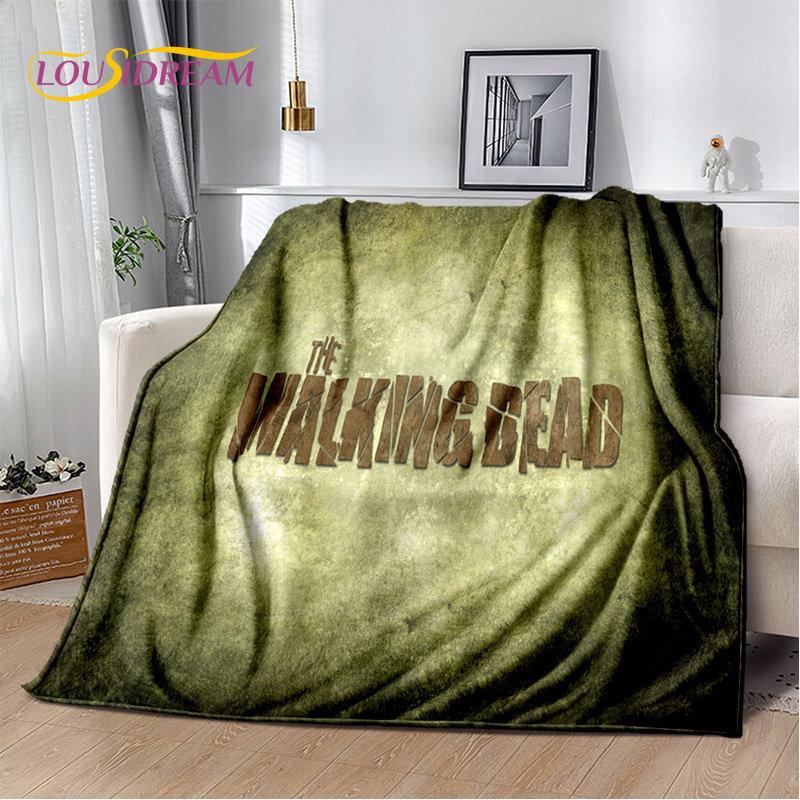 The Walking Dead Korku Yumuşak Peluş Battaniye, Flanel Battaniye Atmak Battaniye Oturma Odası Yatak Odası Yatak Kanepe Piknik Örtüsü Bettdecke