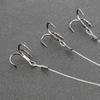 6PCS Durable Stainless Steel Fishing Hooks 10cm Length Lightweight Bait Hooks Treble Hooks Fishing Accessory
