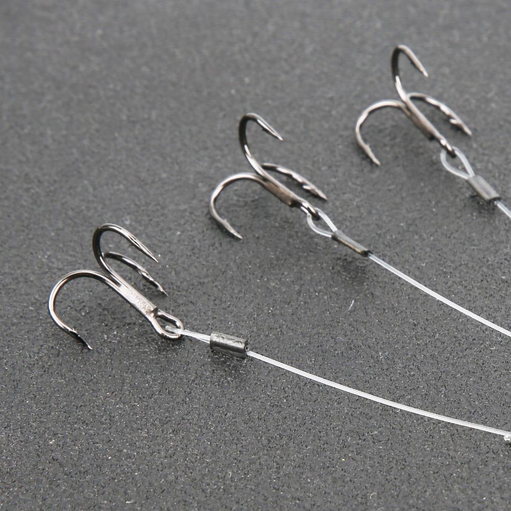 6PCS Durable Stainless Steel Fishing Hooks 10cm Length Lightweight Bait Hooks Treble Hooks Fishing Accessory