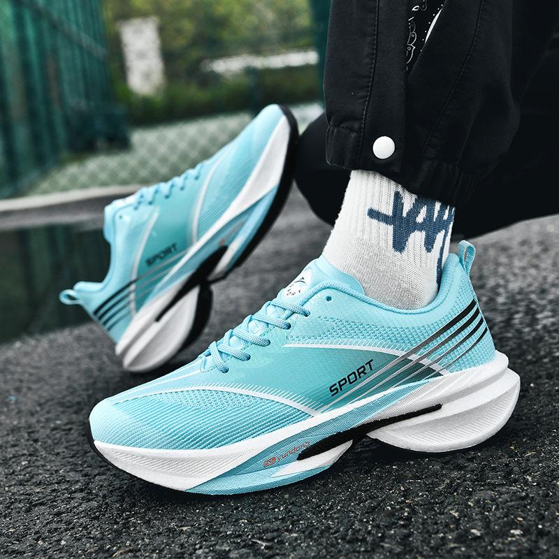 New Sports Shoes, Carbon Board Running Shoes for Primary and Secondary School Students, Shock-absorbing and Breathable Mesh Shoes, Men's Couple Shoes
