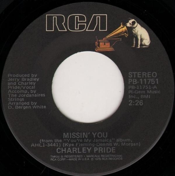 

7inch Record CHARLEY PRIDE - Missin You PB11751 RCA 1979 US Country/Folk Used