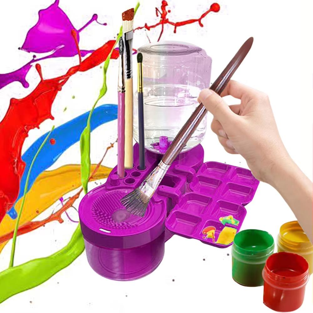 Automatic Cleaning Paint Brush Cleaner Drain Button Paint Brush Washer  Acrylic Painting