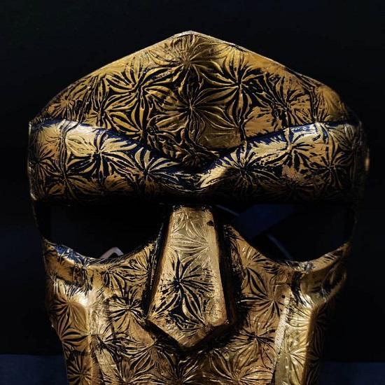 Obličejová maska ​​Halloween Gladiator, Reliéfní Středověká Obličejová Maska, Obličejová zbroj, Ručně Kovaná Maska, Halloweenská Maska, Halloweenské šaty