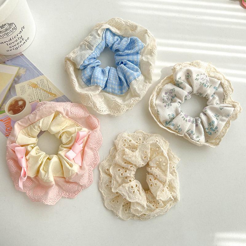Children's Floral Lace Double-Layer Scrunchie Hair Tie
