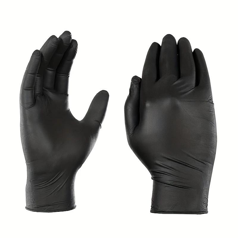 20/50/100pcs High-Quality Black Nitrile Gloves - Disposable, Heavy-Duty for Kitchen, Dishwashing & Household Cleaning
