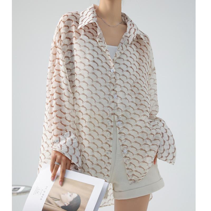 

Рубашка с длинным рукавом из тонкого шифона Tencel с защитой от солнца для женщин, летняя куртка-рубашка с драпированным верхом с разрезом One size