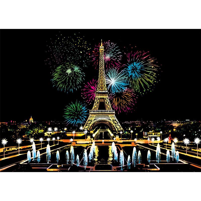 YUELU Colorful City III: DIY Night View Scratch Painting for Adults