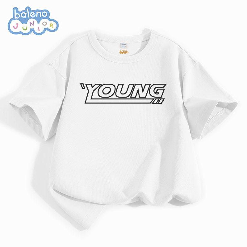 Baleno Kids Boys' Short-Sleeve T-Shirt Summer Children's White Pure Cotton Half-Sleeve Thin Sports Clothing for Older Kids
