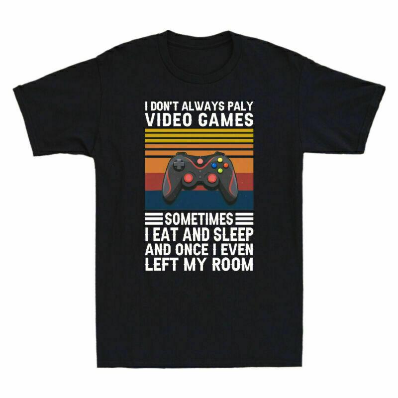 Always Sometimes Games I Sleep Video Men s I And Vintage Play T-Shirt Don t Eat M