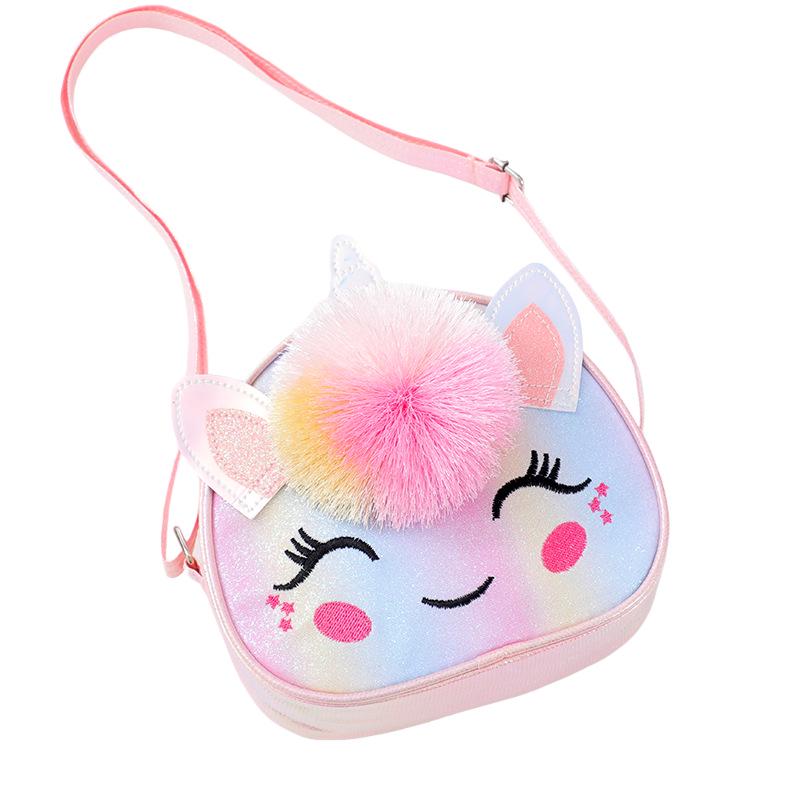 Unicorn Kids' Crossbody Bag - TPU Storage Cartoon Shoulder Travel Bag for Students