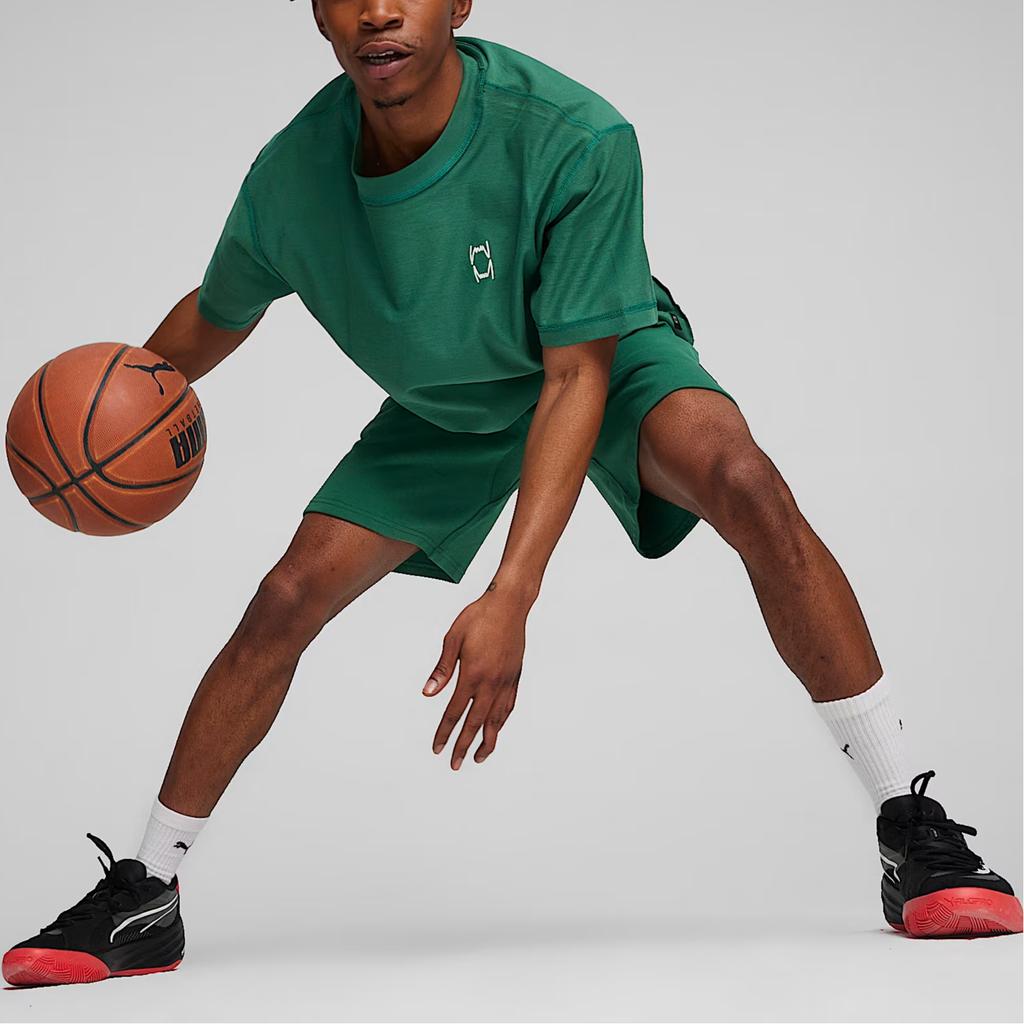 Puma Pivot Basketball Polo Simple Stylish Short Sleeve T-Shirt Men Tops Green 623058-07