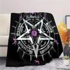 1PC Satan Symbol Print Flannel Blanket, High Quality All Seasons, Home Decor, Warmth and Comfort, Perfect for Christmas Gifts