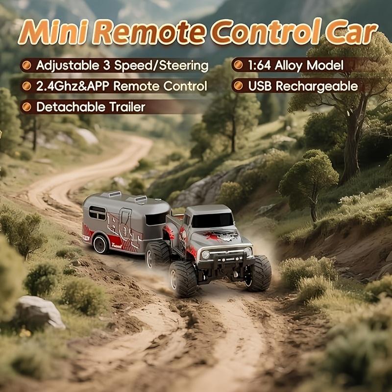 1:64 Scale Mini Remote-Controlled Alloy Off-Road Truck Monster Truck Toy 2.4GHz Wireless High-Speed Off-Road Crawler LED Lighting For Kids Boys Gifts