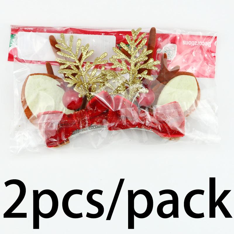 (2pcs) 6.5*7.5cm Christmas Antlers Hair Clip Hair Accessories Puff Christmas Wind Hair Accessories Cute Velvet Antlers Headband