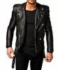 Stylish Jacket Men Black Slim Fit Biker Genuine Lambskin Handmade Leather Motorcycle