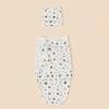 Anti-kick Cotton Baby Blanket Set with Matching Hat Soft Breathable Sleepsack 0-3 Months Newborns Wrap Towel & Bonnet