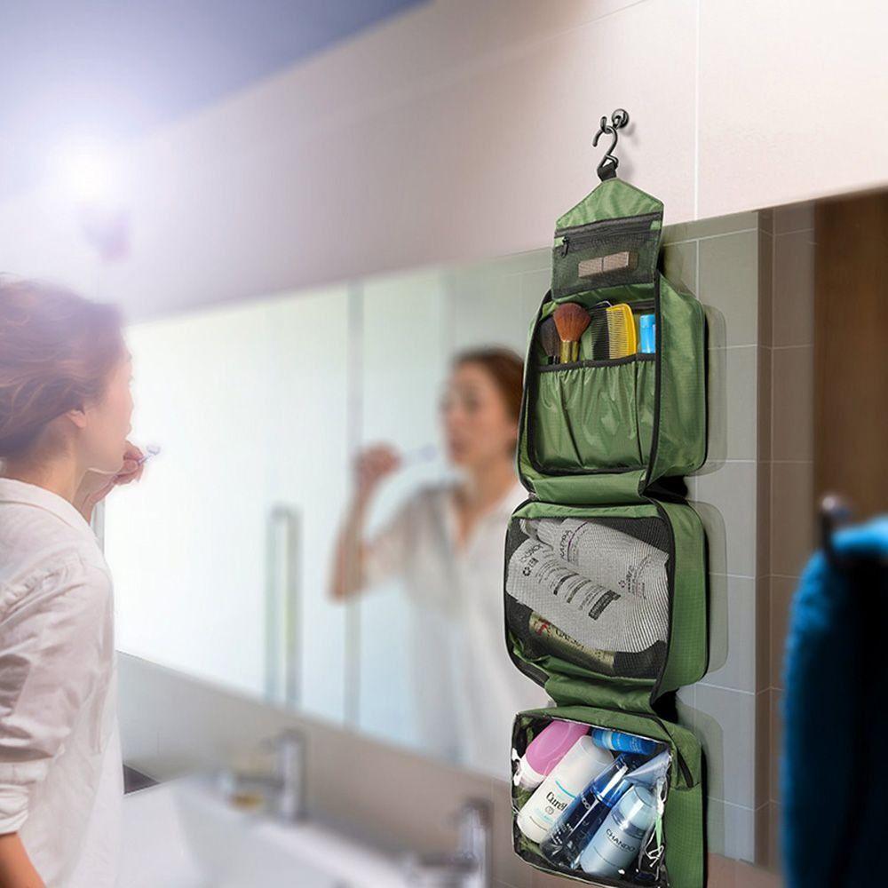 Portable Travel Toiletry Bag Sturdy Hanging Hook Cosmetic Bag Wash Organizer Kit  Business Trips