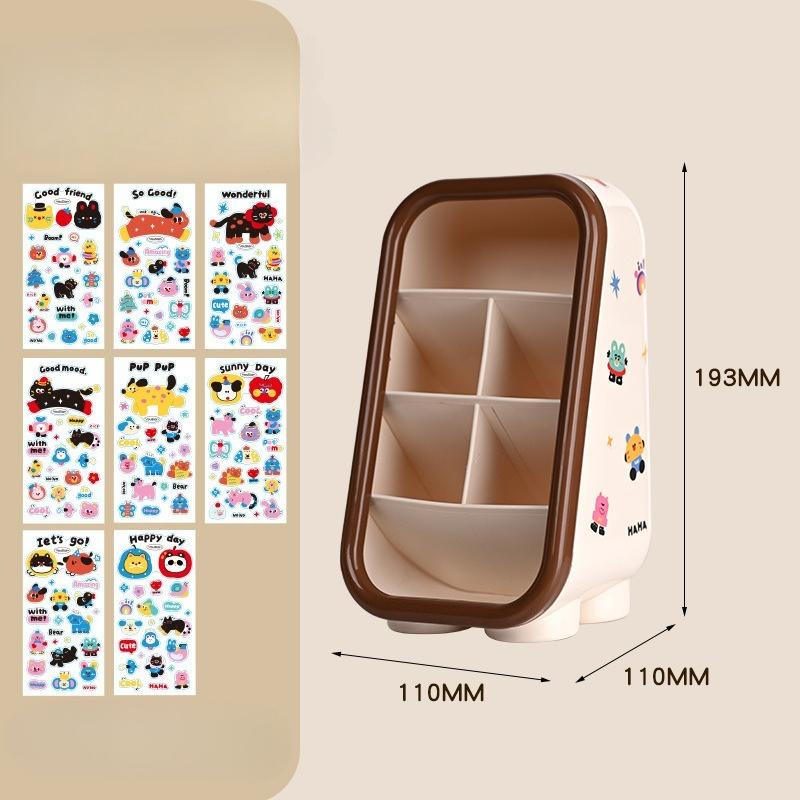 

Ins Candy Snacks Sundries Storage Box Organizerkawaii Compartment with Lid Table Storage Box Double-layer Home Decor Storage Box Boxed 1 Sticker