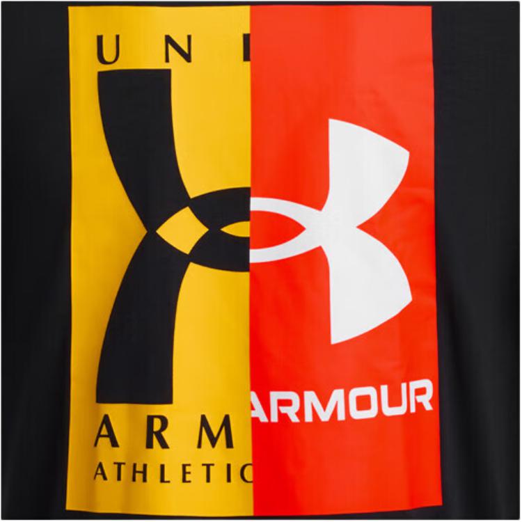 Under Armour Evol Loose Fit Breathable T-Shirt Men Tops Black White Campus-Gold 1390165-001