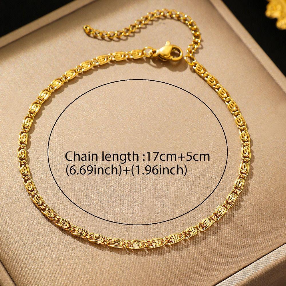 Thin Stainless Steel Bracelet Paper Clip Gold Bracelets Women Geometry Hands Jewelry Gift