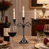 Metal Antique Metal Candle Holder Black Classic Indoor Ornament  Hotel Indoor Layout