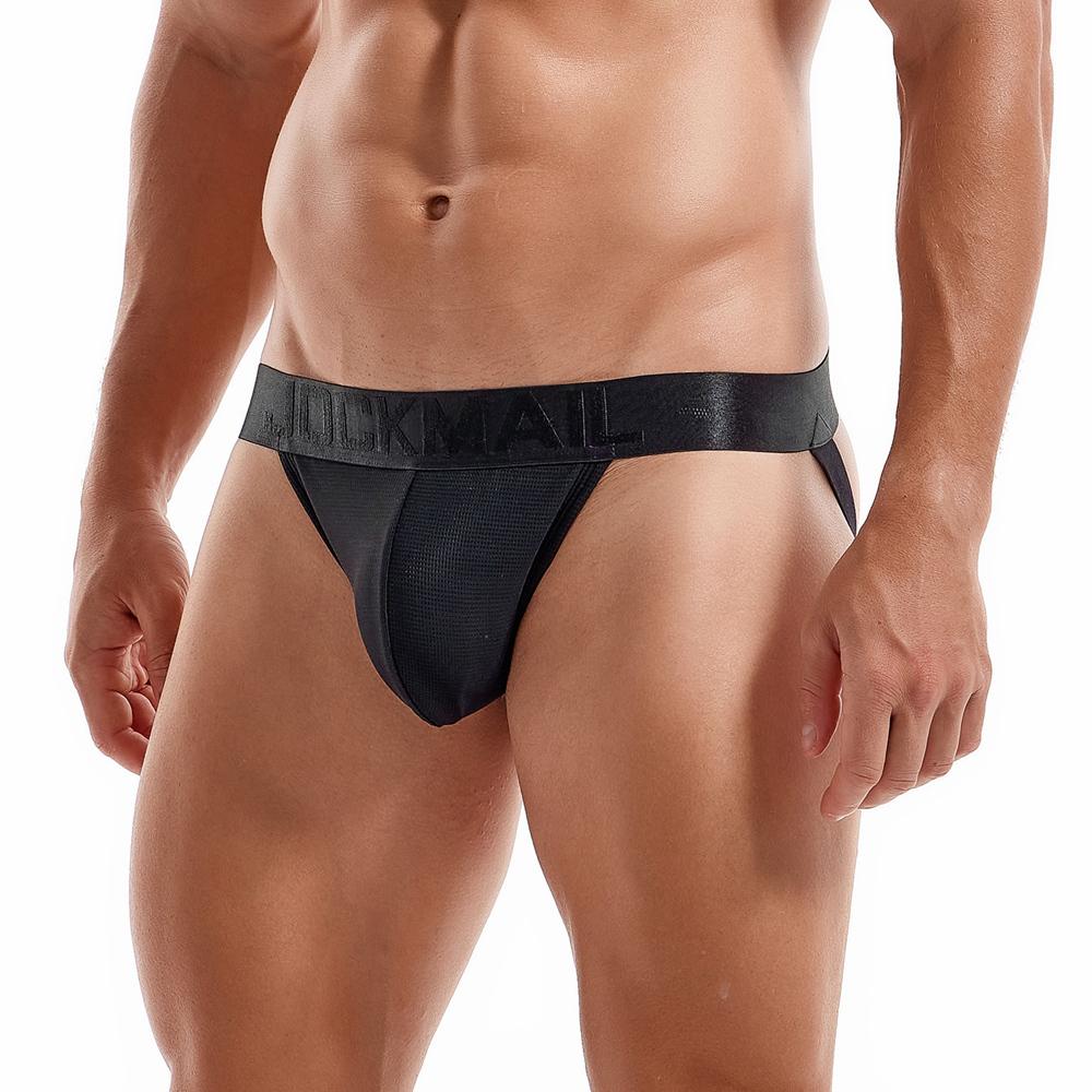 Jockstraps JOCKMAIL Solid Colour Ultra-thin Mesh Breathable Semi-transparent Sexy Men's Thong Underwear Daily Casual Low Waist G-string Underpants