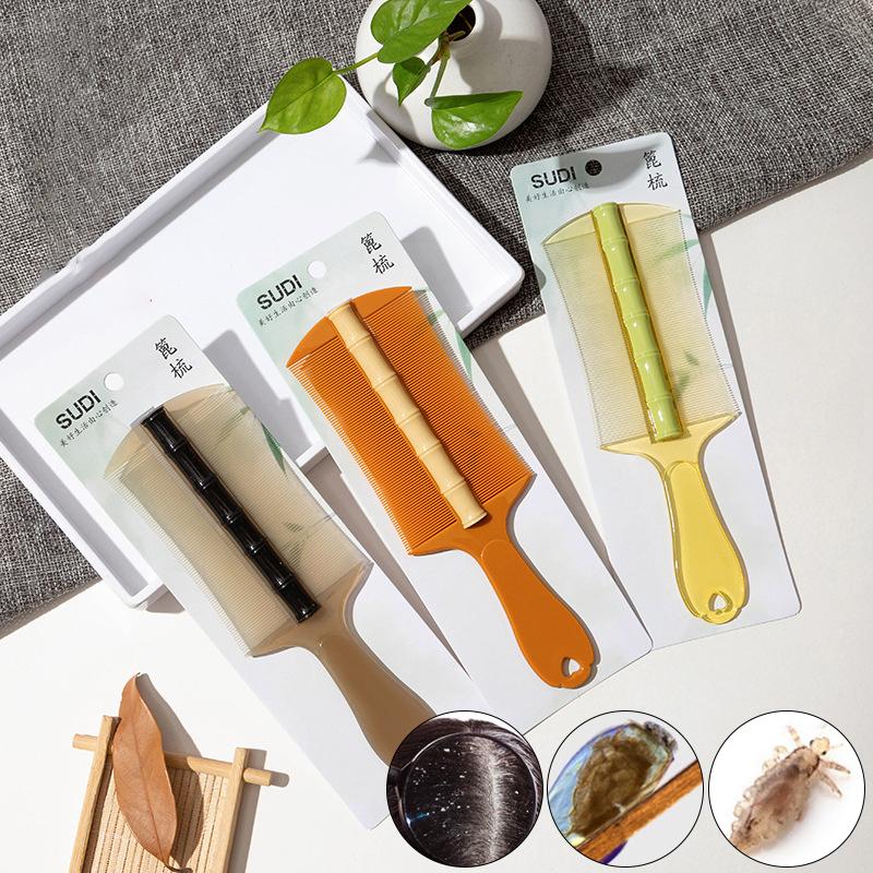 Plastic Lice Comb Double-Sided Super Dense Teeth Remove Dandruff Scalp Cleansing Scalp Massage Comb Flea Removal Hair Tools